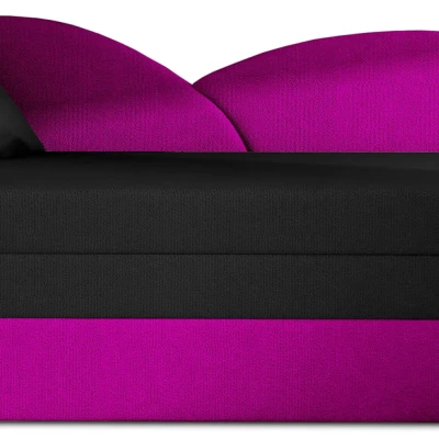 Schlafsofa mit Stauraum 80x180 RESTARA - schwarz/rosa, links