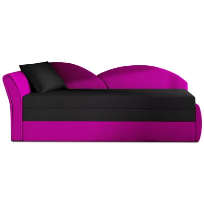 Schlafsofa mit Stauraum 80x180 RESTARA - schwarz/rosa, links
