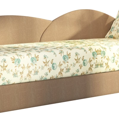 Schlafsofa mit Stauraum 80x180 RESTARA - gemustert / beige, rechts