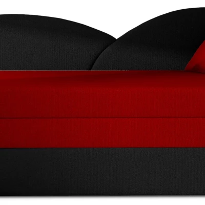 Schlafsofa mit Stauraum 80x180 RESTARA - rot/schwarz, rechts