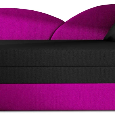 Schlafsofa mit Stauraum 80x180 RESTARA - schwarz/rosa, rechts