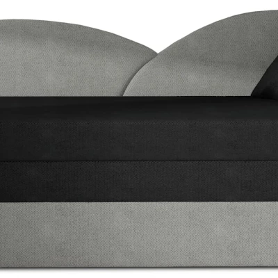 Schlafsofa mit Stauraum 80x180 RESTARA - schwarz/hellgrau, rechts