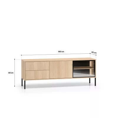 TV-Glasständer CALLISTA – Eiche