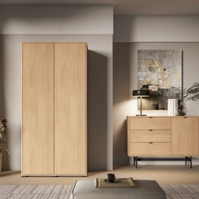 Kleiderschrank 92 cm INDIGO - Eiche