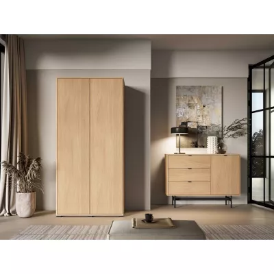 Kleiderschrank 92 cm INDIGO - Eiche