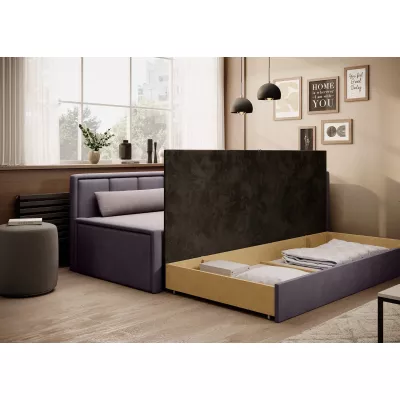 Schlafsofa mit Stauraum 75x200 SLORA - rosa / helllila, echtes Design