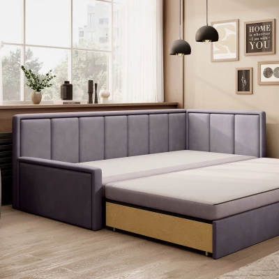 Schlafsofa mit Stauraum 75x200 SLORA - rosa / helllila, echtes Design