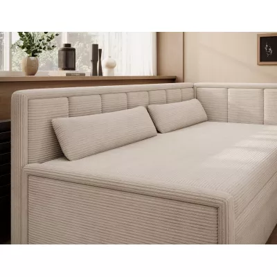 Schlafsofa mit Stauraum 75x200 SLORA - hellbeige, echtes Design