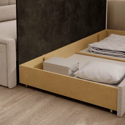 Schlafsofa mit Stauraum 75x200 SLORA - hellbeige, echtes Design