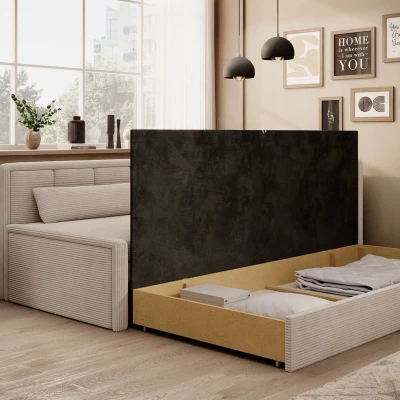 Schlafsofa mit Stauraum 75x200 SLORA - hellbeige, echtes Design
