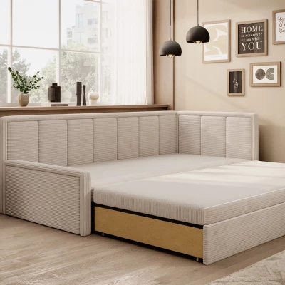 Schlafsofa mit Stauraum 75x200 SLORA - hellbeige, echtes Design