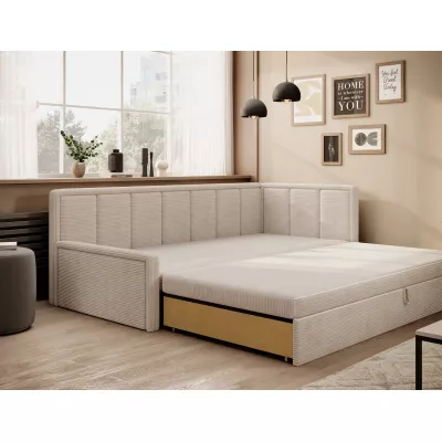 Schlafsofa mit Stauraum 75x200 SLORA - hellbeige, echtes Design
