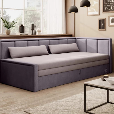 Schlafsofa mit Stauraum 75x200 SLORA - rosa / helllila, echtes Design