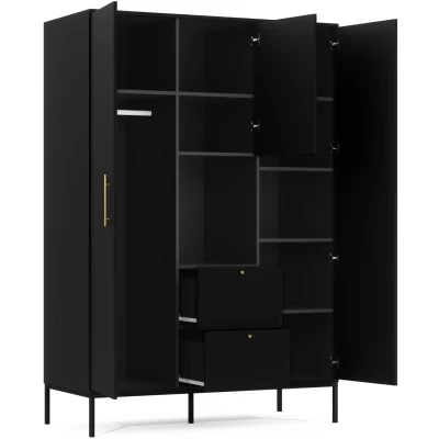 Kombinierter Kleiderschrank 135 cm CYPBELINE - schwarz