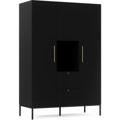 Kombinierter Kleiderschrank 135 cm CYPBELINE - schwarz