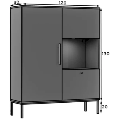 Niedriges Displaygehäuse CYPBELINE - schwarz
