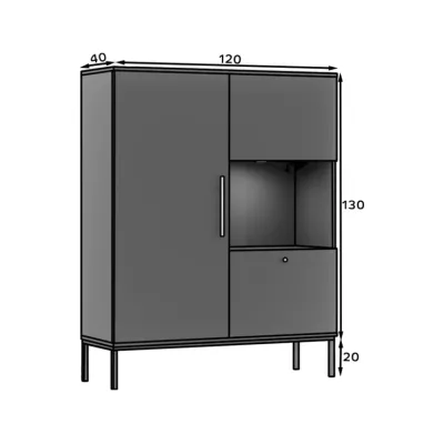 Niedriges Displaygehäuse CYPBELINE - schwarz