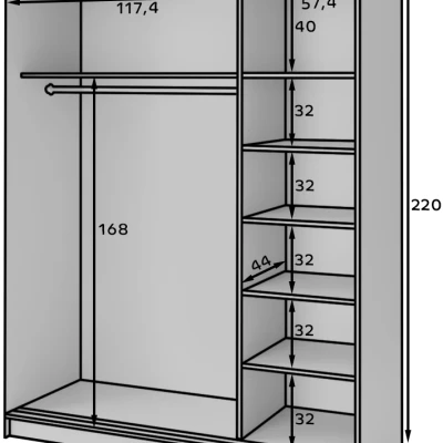 Kleiderschrank mit Schiebetüren 180 cm SELIORA - weiß