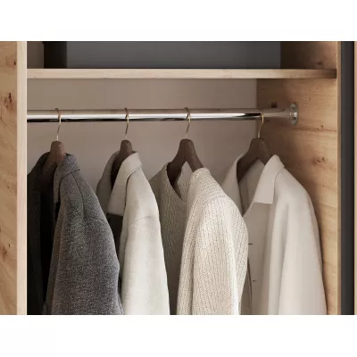 Kleiderschrank mit Schiebetüren 120 cm ZORIANA – Eiche, handgefertigt