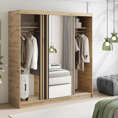 Kleiderschrank mit Schiebetüren 180 cm ZORIANA - Eichenholz