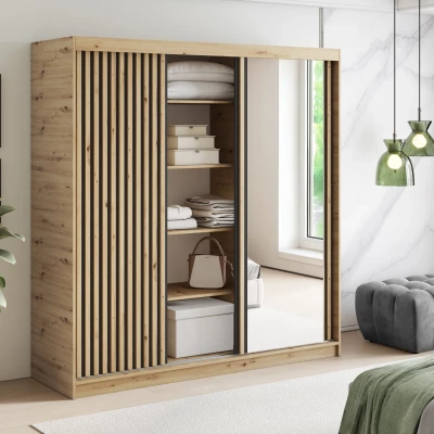 Kleiderschrank mit Schiebetüren 180 cm ZORIANA - Eichenholz