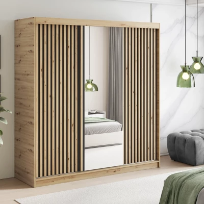 Kleiderschrank mit Schiebetüren 180 cm ZORIANA - Eichenholz