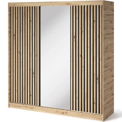 Kleiderschrank mit Schiebetüren 180 cm ZORIANA - Eichenholz