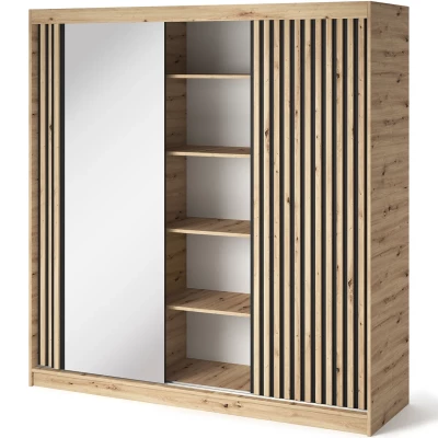 Kleiderschrank mit Schiebetüren 180 cm ZORIANA - Eichenholz