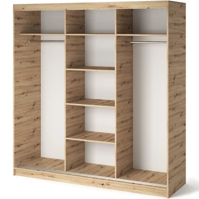 Kleiderschrank mit Schiebetüren 180 cm ZORIANA - Eichenholz