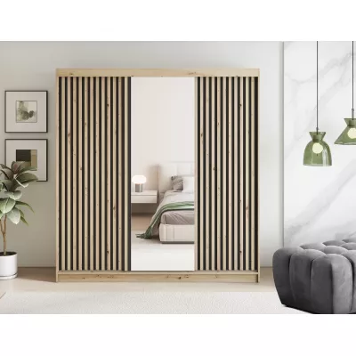 Kleiderschrank mit Schiebetüren 180 cm ZORIANA - Eichenholz