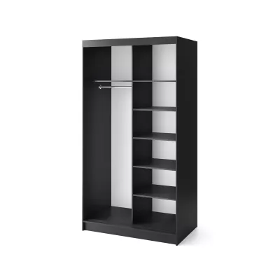 Kleiderschrank mit Schiebetüren 120 cm OLIVIERA - schwarz / Eiche handwerklich