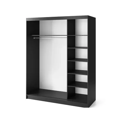 Kleiderschrank mit Schiebetüren 180 cm OLIVIERA - schwarz / Eiche handwerklich