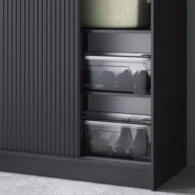 Kleiderschrank mit Schiebetüren 120 cm CALYPTRA - schwarz