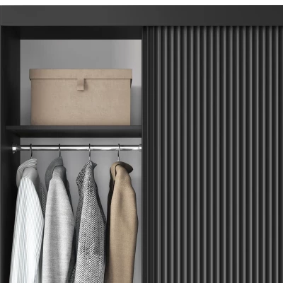 Kleiderschrank mit Schiebetüren 120 cm CALYPTRA - schwarz
