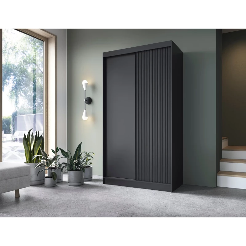 Kleiderschrank mit Schiebetüren 120 cm CALYPTRA - schwarz