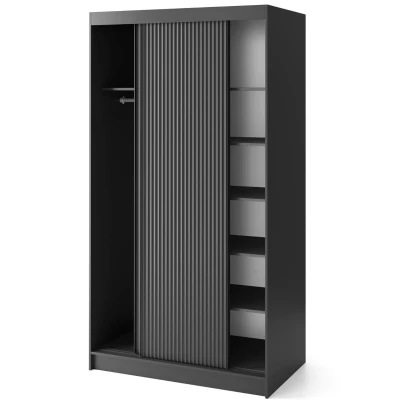 Kleiderschrank mit Schiebetüren 120 cm CALYPTRA - schwarz