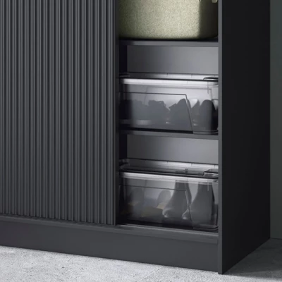 Spiegelschrank mit Schiebetüren 120 cm CALYPTRA - schwarz