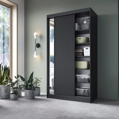 Spiegelschrank mit Schiebetüren 120 cm CALYPTRA - schwarz