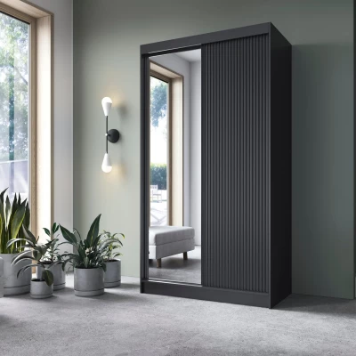 Spiegelschrank mit Schiebetüren 120 cm CALYPTRA - schwarz