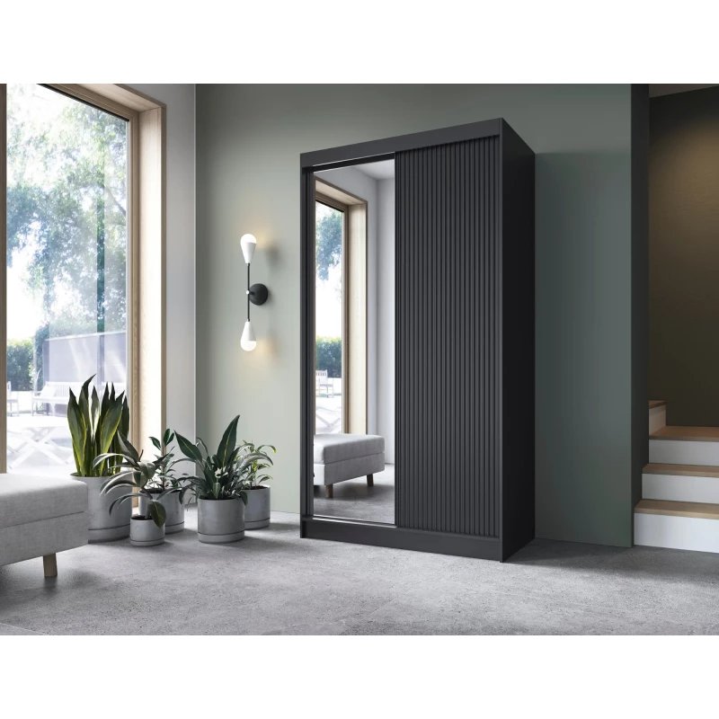 Spiegelschrank mit Schiebetüren 120 cm CALYPTRA - schwarz