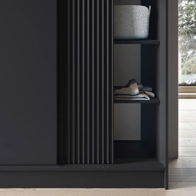 Kleiderschrank mit Schiebetüren 180 cm CALYPTRA - schwarz