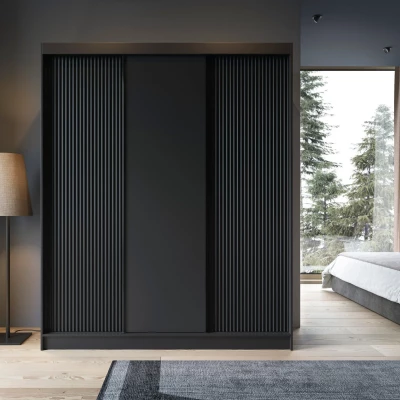 Kleiderschrank mit Schiebetüren 180 cm CALYPTRA - schwarz