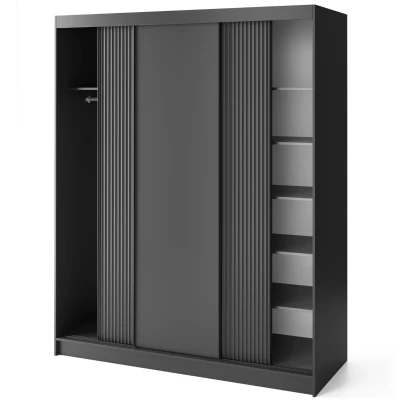Kleiderschrank mit Schiebetüren 180 cm CALYPTRA - schwarz