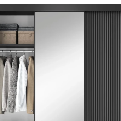 Spiegelschrank mit Schiebetüren, 180 cm, CALYPTRA – schwarz