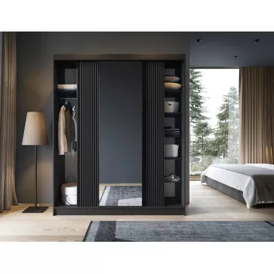 Spiegelschrank mit Schiebetüren, 180 cm, CALYPTRA – schwarz