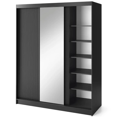 Spiegelschrank mit Schiebetüren, 180 cm, CALYPTRA – schwarz