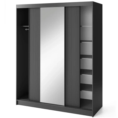 Spiegelschrank mit Schiebetüren, 180 cm, CALYPTRA – schwarz