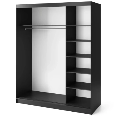 Spiegelschrank mit Schiebetüren, 180 cm, CALYPTRA – schwarz