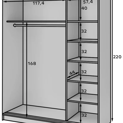Spiegelschrank mit Schiebetüren, 180 cm, CALYPTRA – schwarz
