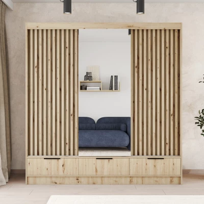 Spiegelschrank 180 cm HELIORA – Eiche, handgefertigt